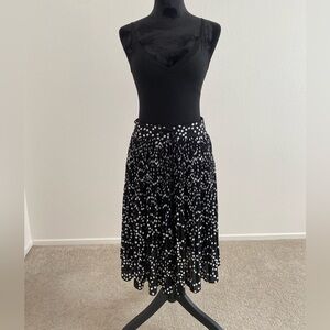 Karl Lagerfeld Black and White Patterned Midi Skirt